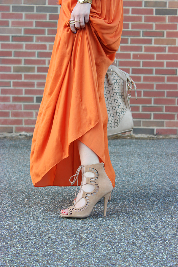 Maxi Skirt Lace Up Heels