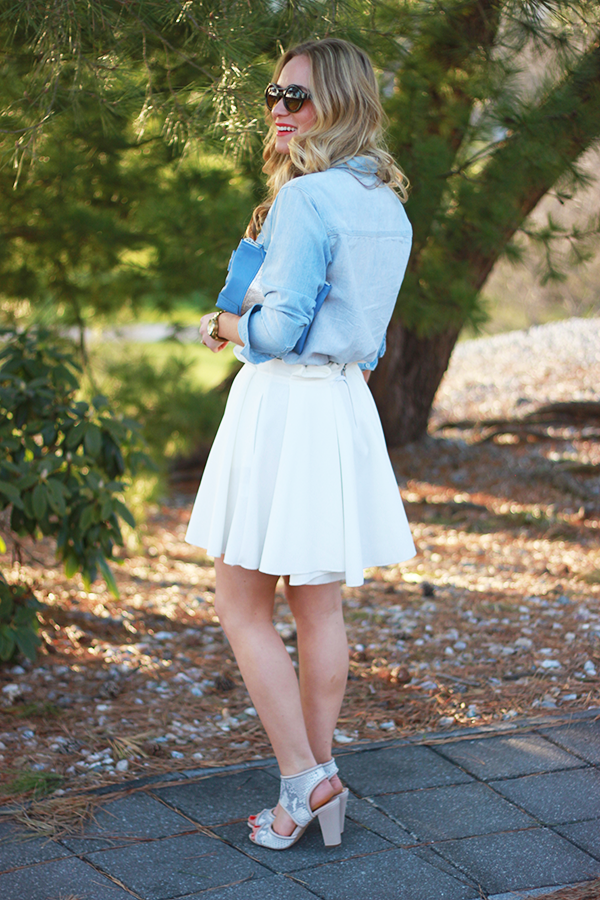 summer white skirt